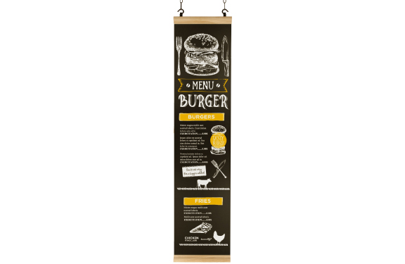Krijtbord Hook 28x135cm met inlay