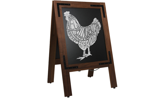 Krijtstoepbord Noir 55x85cm